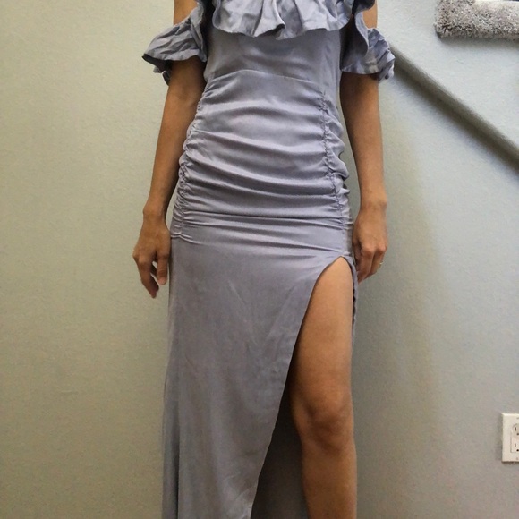 Majorelle Cold Shoulder Ruffle Gown Maxi Dress XS - Picture 4 of 13